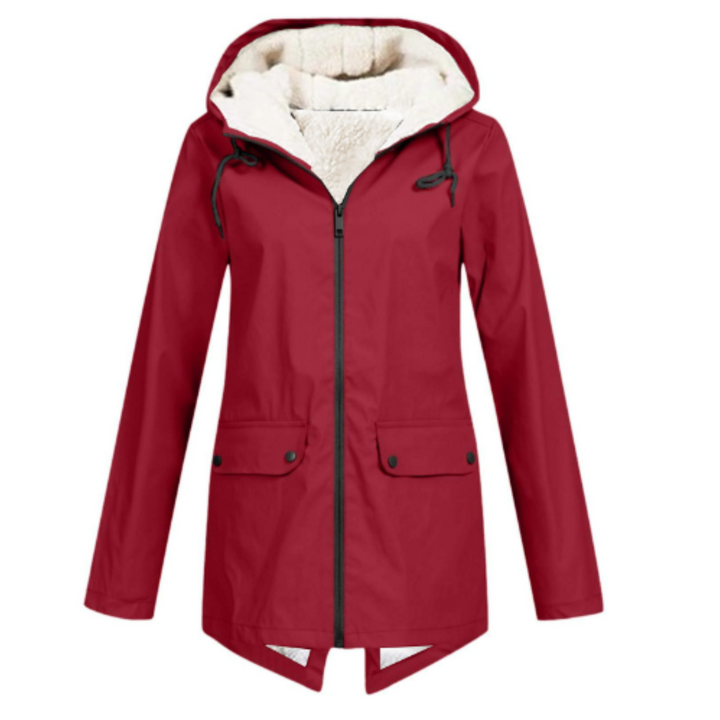 Wasserdichte Regenjacke für Damen mit warmem Futter | Warm
