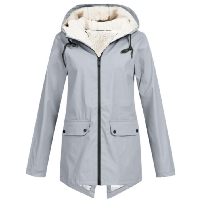 Wasserdichte Regenjacke für Damen mit warmem Futter | Warm