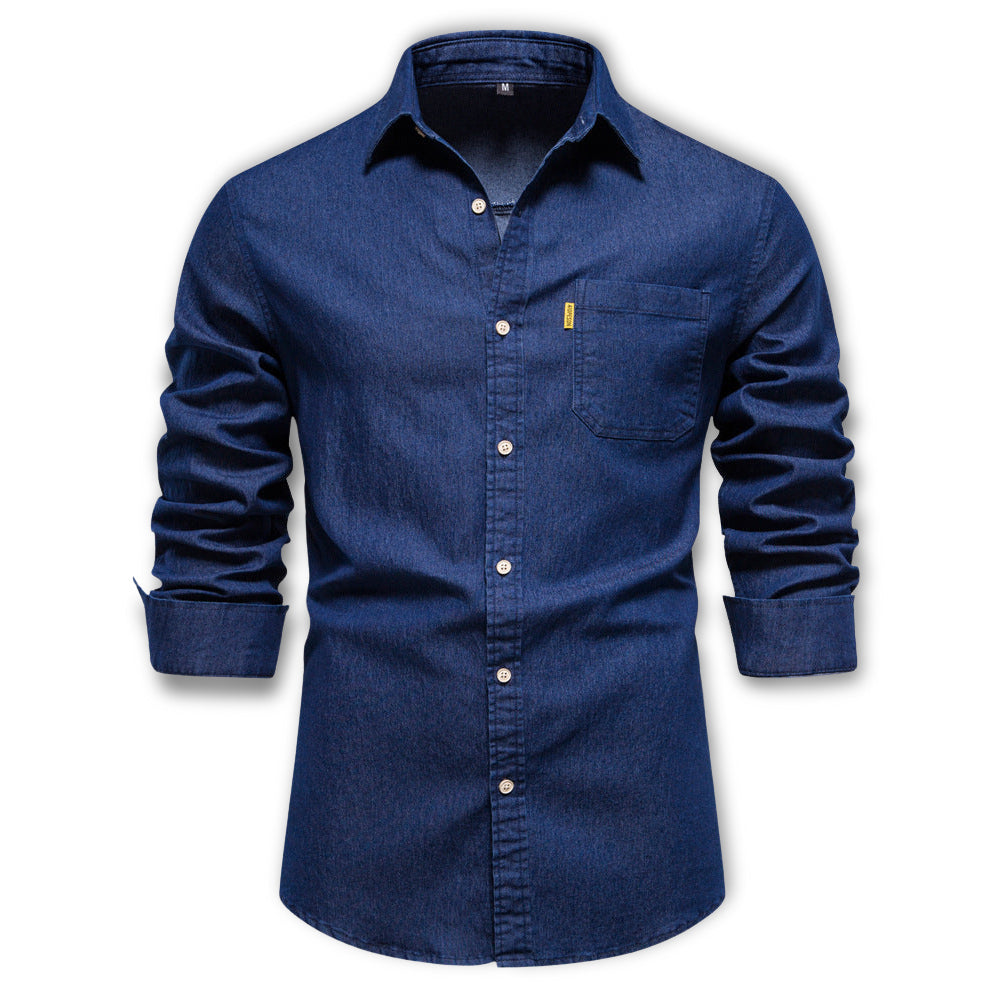 Modisches Herrenhemd im Denim-Stil