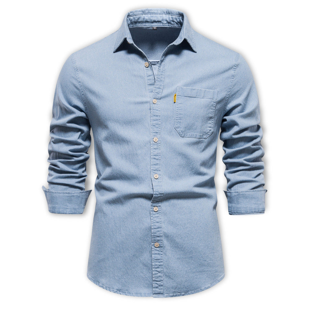 Modisches Herrenhemd im Denim-Stil