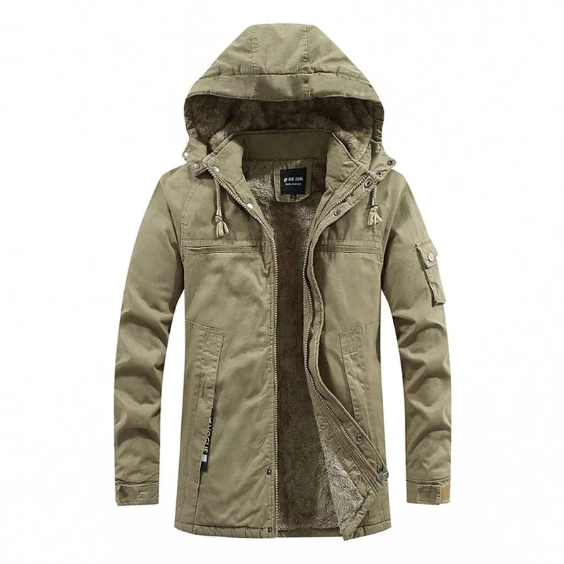 Herren Winter Langarm Jacke mit Kapuze | Warme
