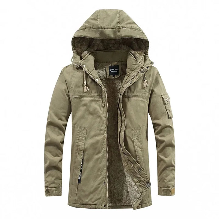 Herren Winter Langarm Jacke mit Kapuze | Warme