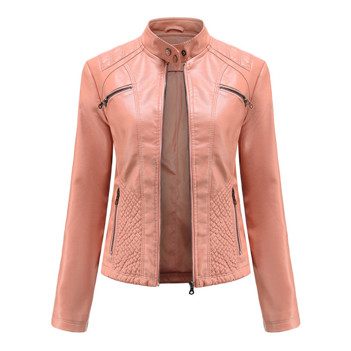 Damen Biker Jacke mit Reißverschluss | Lange Ärmel