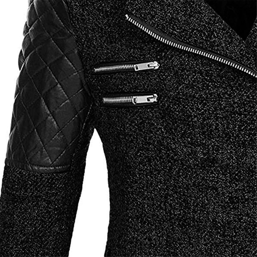 Damen-Langjacke mit Kapuze und gesteppten Ärmeln | Asymmetrischer Reißverschluss