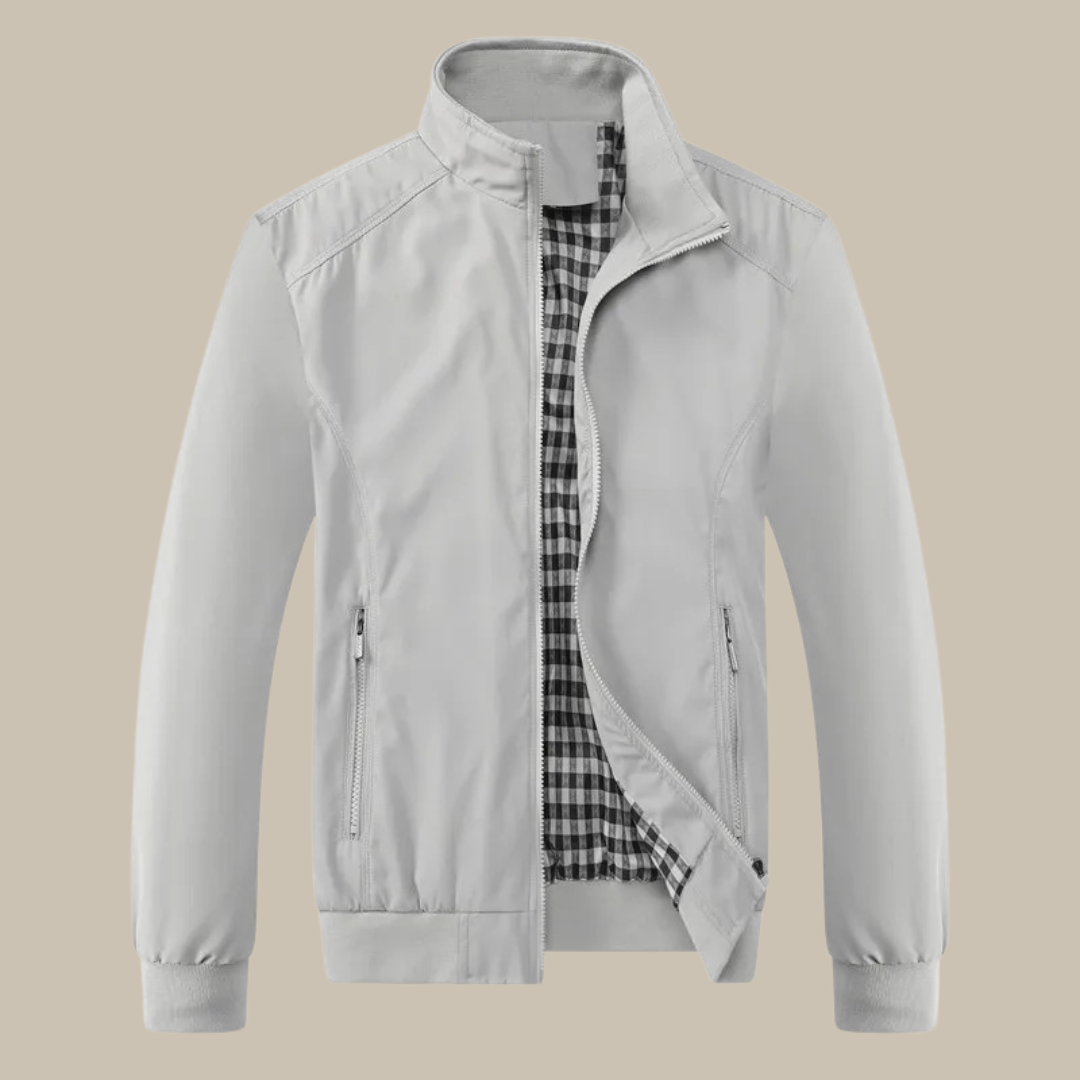 Herren Schlanke Passform Stehkragen Jacke | Reißverschluss