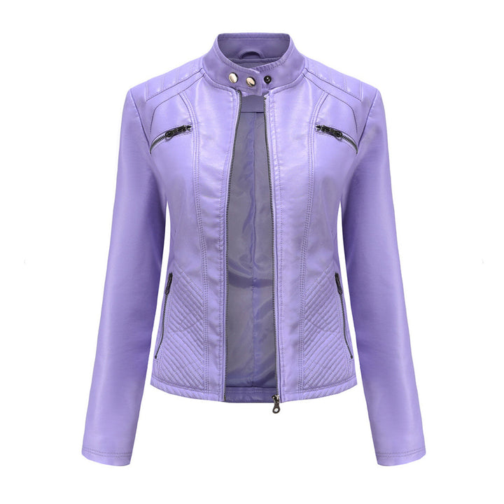 Damen Biker Jacke mit Reißverschluss | Lange Ärmel