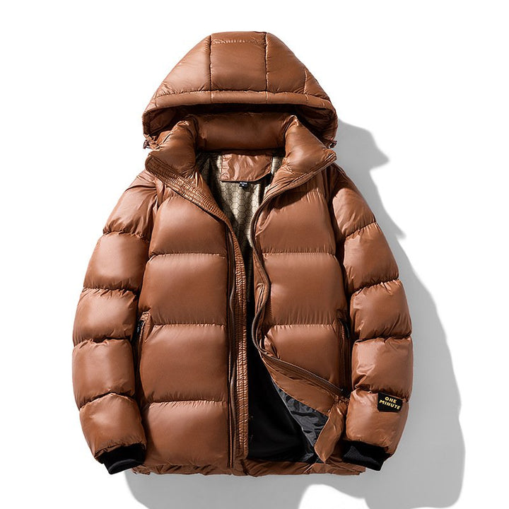 Herren Glänzende Gesteppte Puffer Jacke | Winter