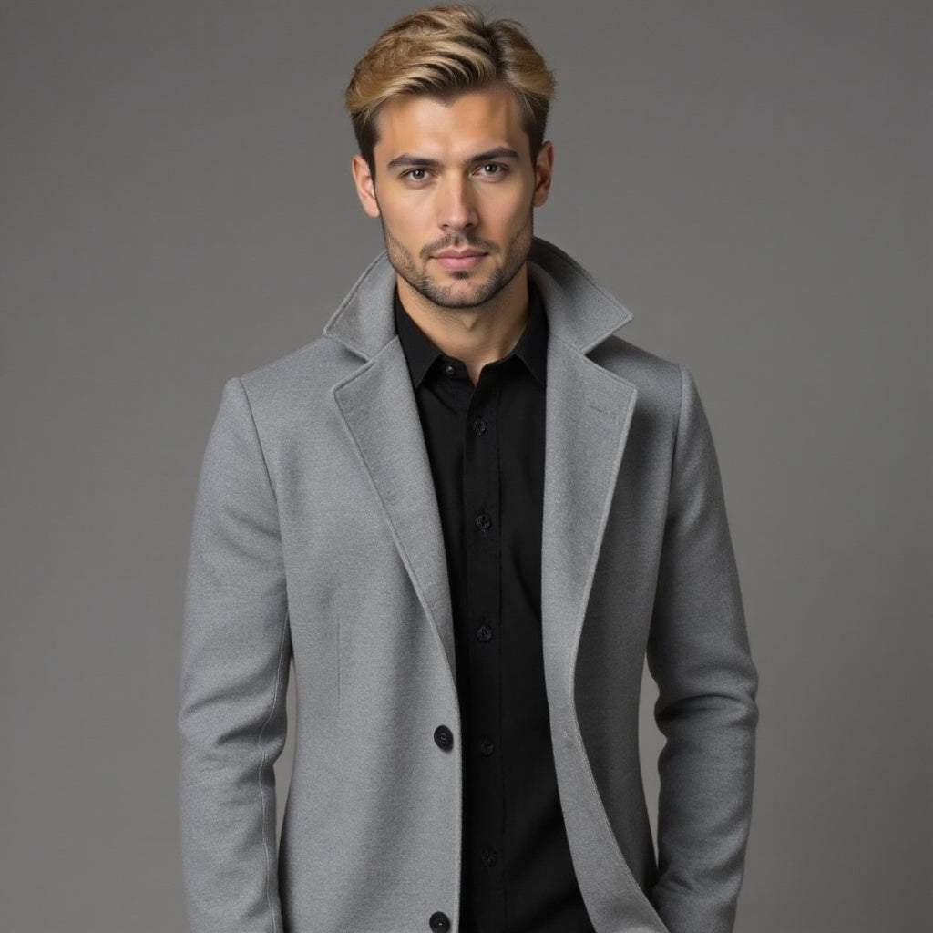 Herren Klassisch Schmaler Schnitt Formeller Trench Mantel | Winter