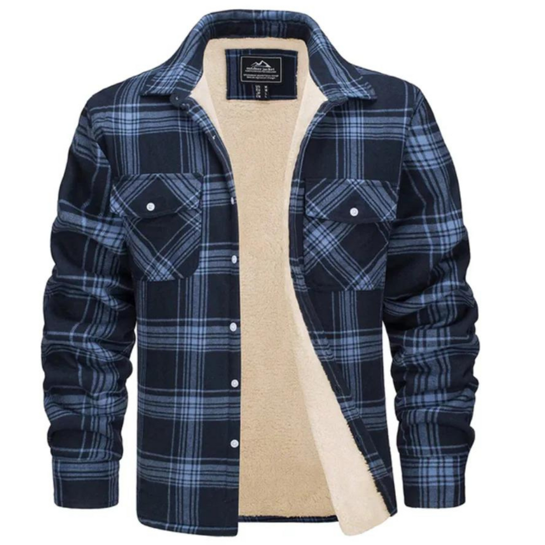 Herren Lässig Kariertes Hemd Jacke | Lange Ärmel