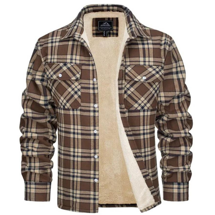 Herren Lässig Kariertes Hemd Jacke | Lange Ärmel