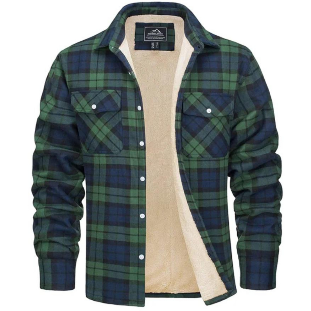 Herren Lässig Kariertes Hemd Jacke | Lange Ärmel