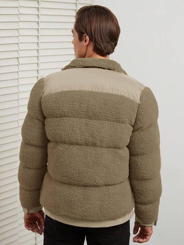 Herren Schlanke Passform Teddy Jacke | Kurz