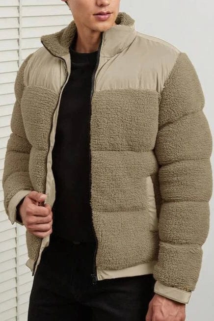 Herren Schlanke Passform Teddy Jacke | Kurz