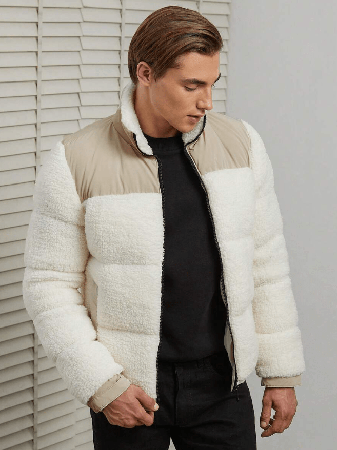 Herren Schlanke Passform Teddy Jacke | Kurz