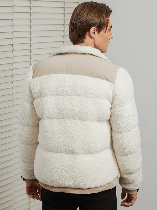 Herren Schlanke Passform Teddy Jacke | Kurz
