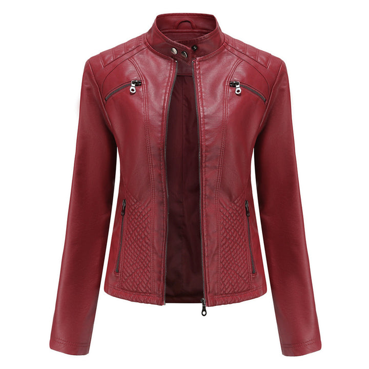 Damen Biker Jacke mit Reißverschluss | Lange Ärmel