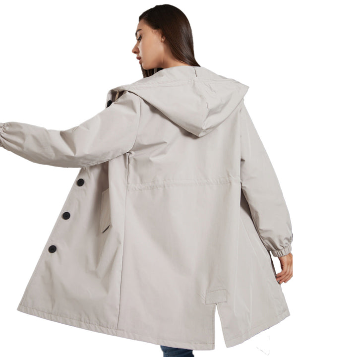 Damen Wasserdichte Regenjacke mit Knopfleiste | Draußen