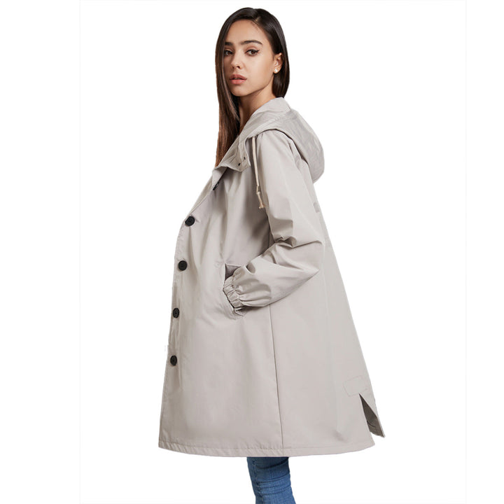 Damen Wasserdichte Regenjacke mit Knopfleiste | Draußen