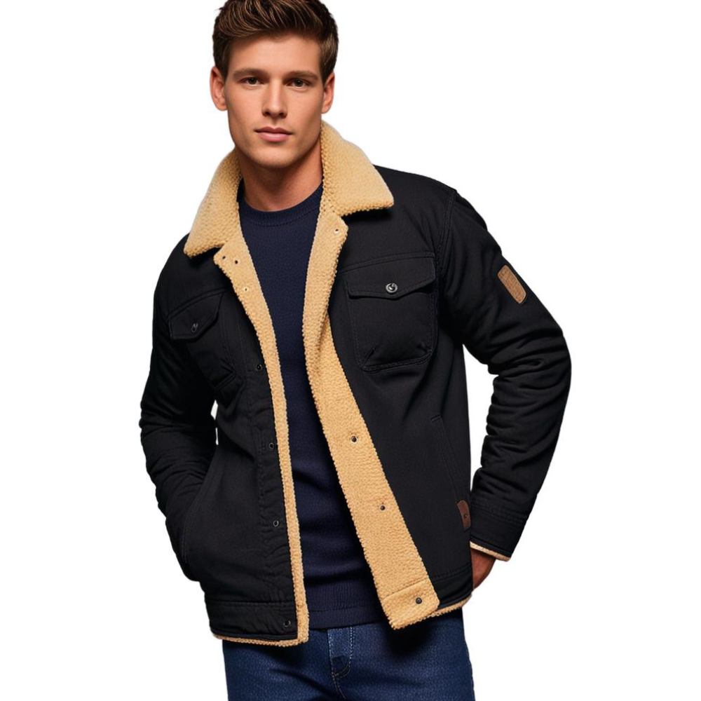 Herren Warme Jacke mit Knopfleiste | Langen Ärmeln