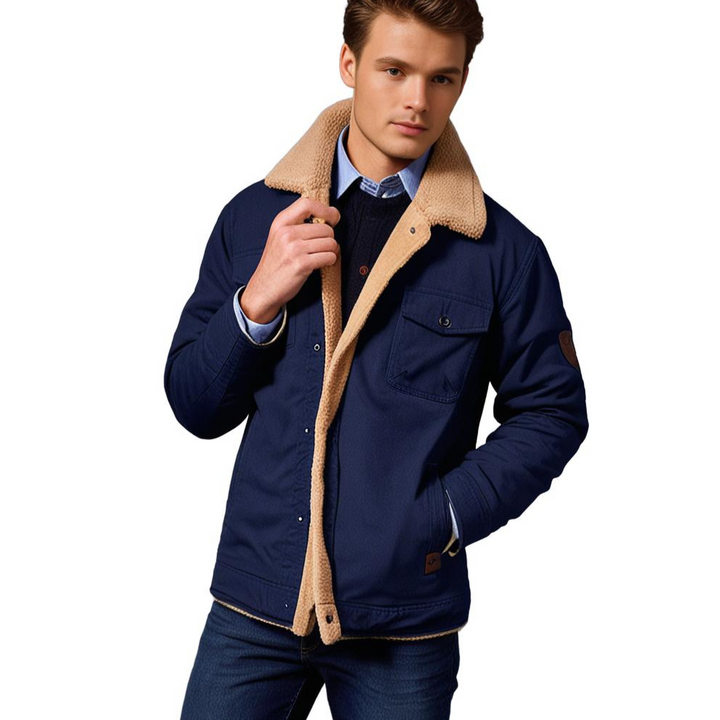 Herren Warme Jacke mit Knopfleiste | Langen Ärmeln