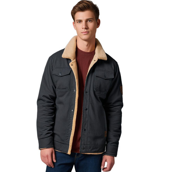 Herren Warme Jacke mit Knopfleiste | Langen Ärmeln