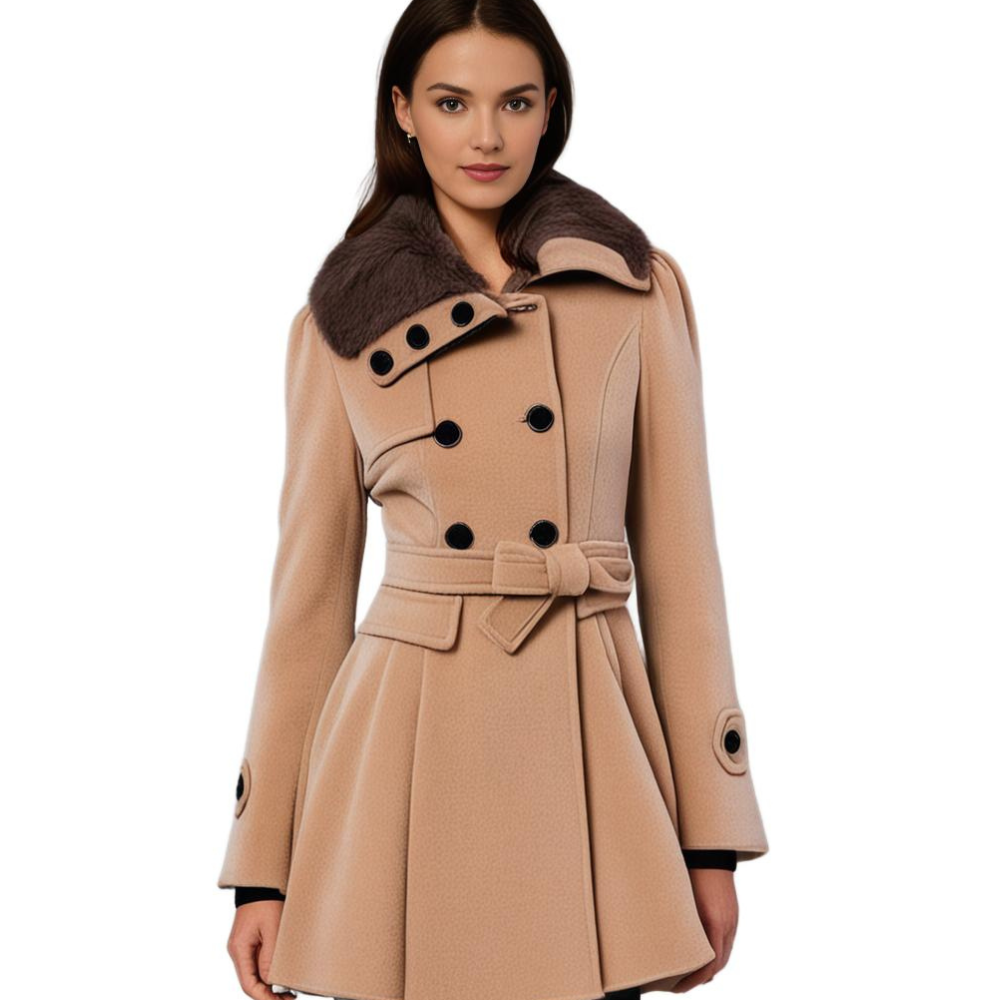 Damen Jahrgang Zweireihiger Trenchmantel | Winter