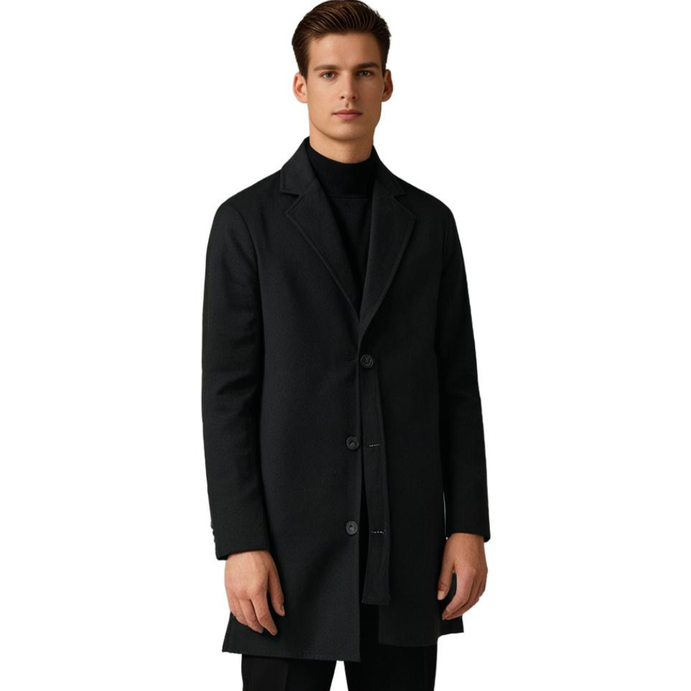 Herren Klassischer Langer Mantel | Schlanke Passform