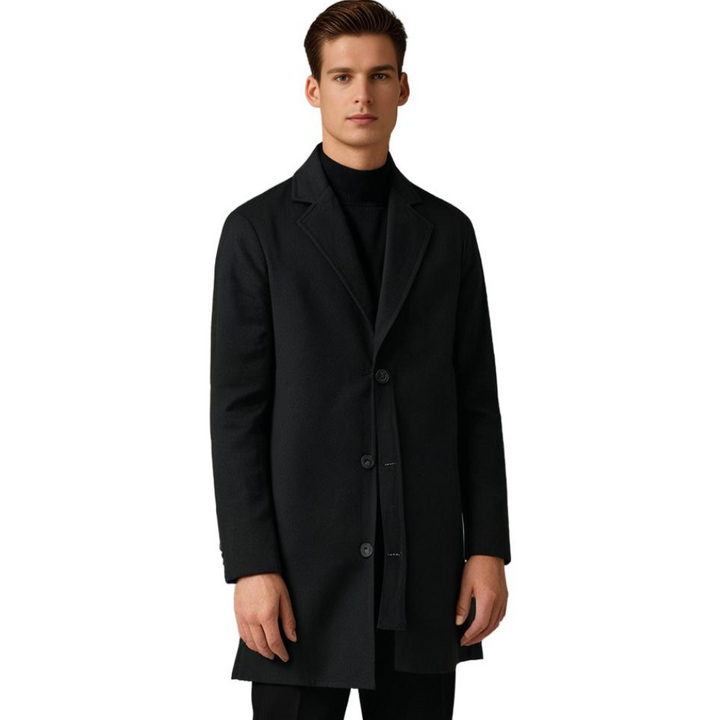 Herren Klassischer Langer Mantel | Schlanke Passform