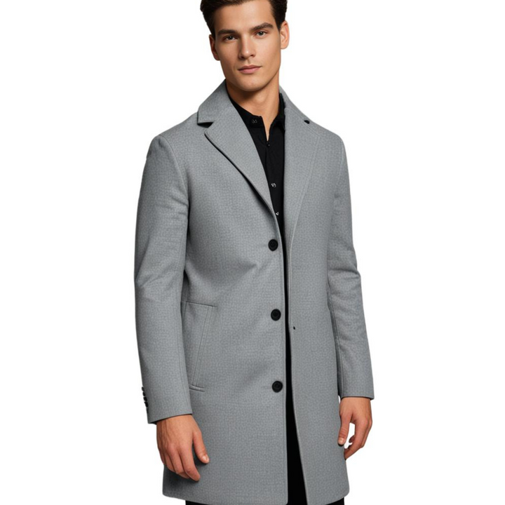 Herren Klassischer Langer Mantel | Schlanke Passform
