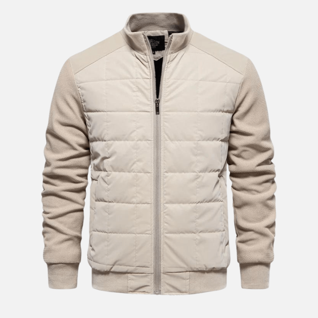 Herren-Reißverschluss Winter Steppjacke | Stand Kragen