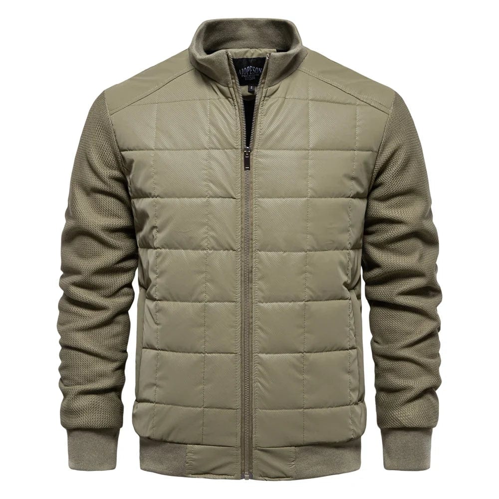Herren-Reißverschluss Winter Steppjacke | Stand Kragen