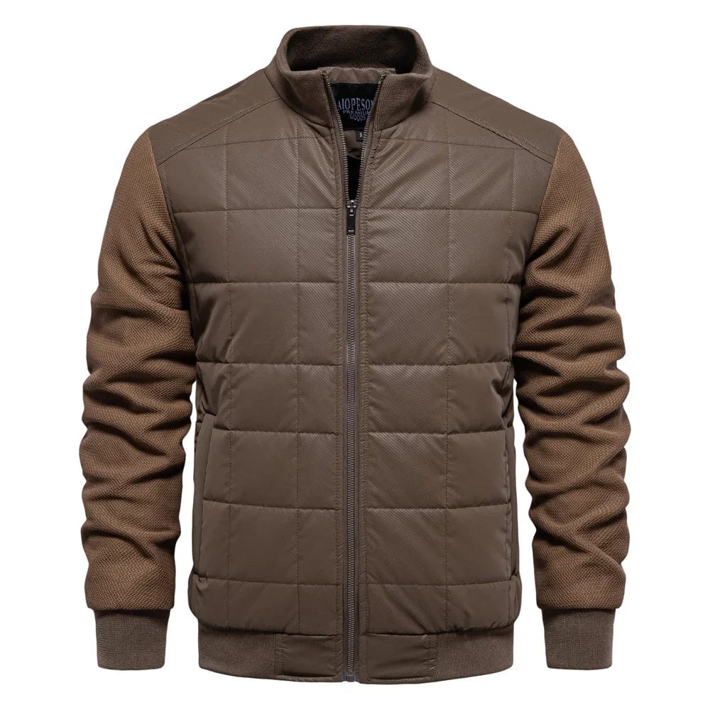 Herren-Reißverschluss Winter Steppjacke | Stand Kragen