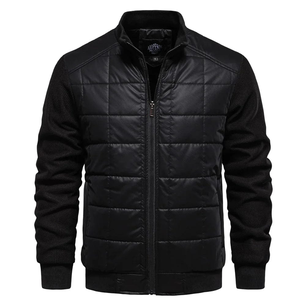 Herren-Reißverschluss Winter Steppjacke | Stand Kragen