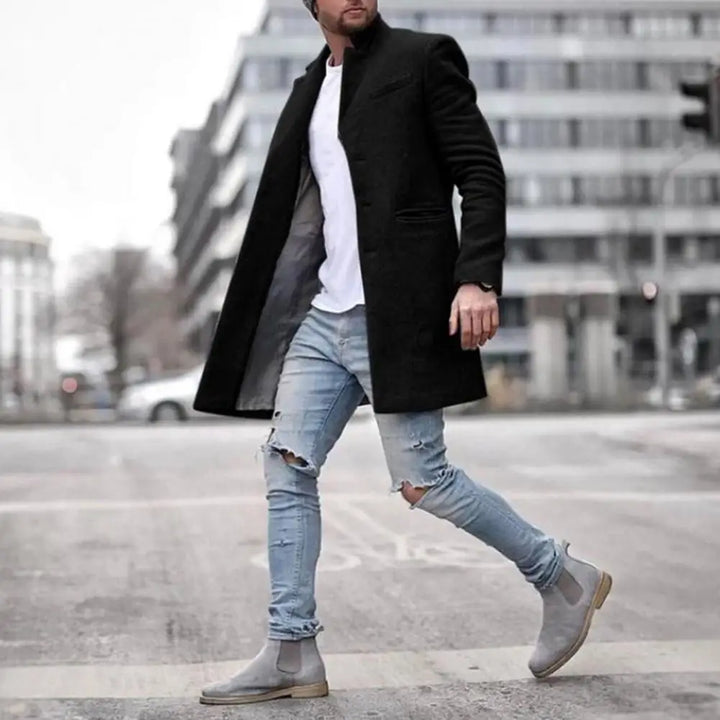 Herren Stilvoller Mantel mit Knopfleiste | Langarm