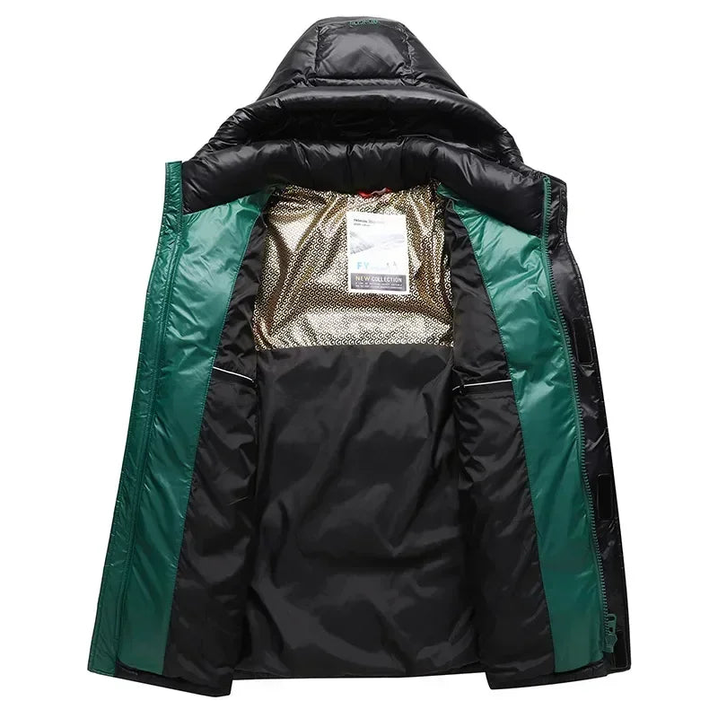 Dicke Daunen Jacke mit Kapuze für Herren | Winter