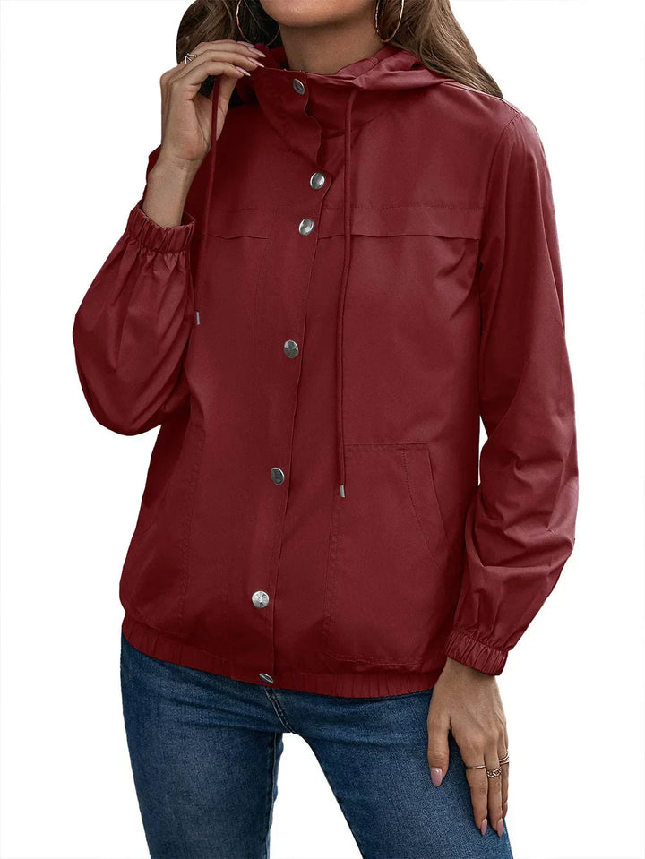 Wasserdichte und winddichte Regenjacke mit Kapuze  für Damen | Draußen