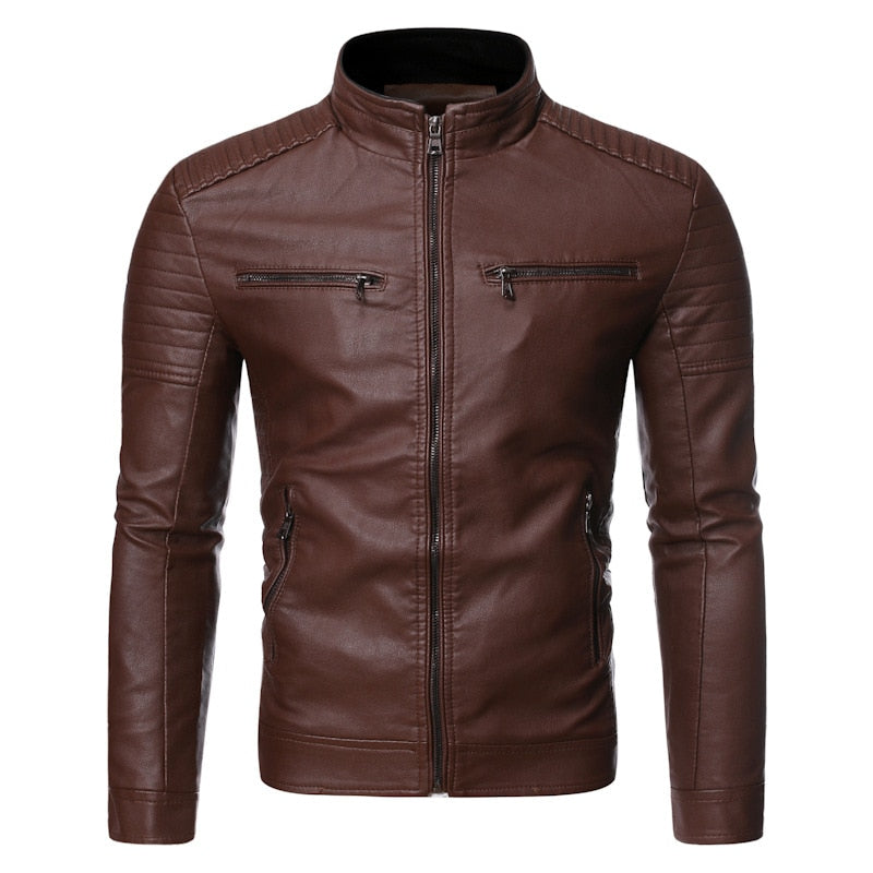 Herren Winterjacke mit Reißverschluss | Gesteppten Ärmeln