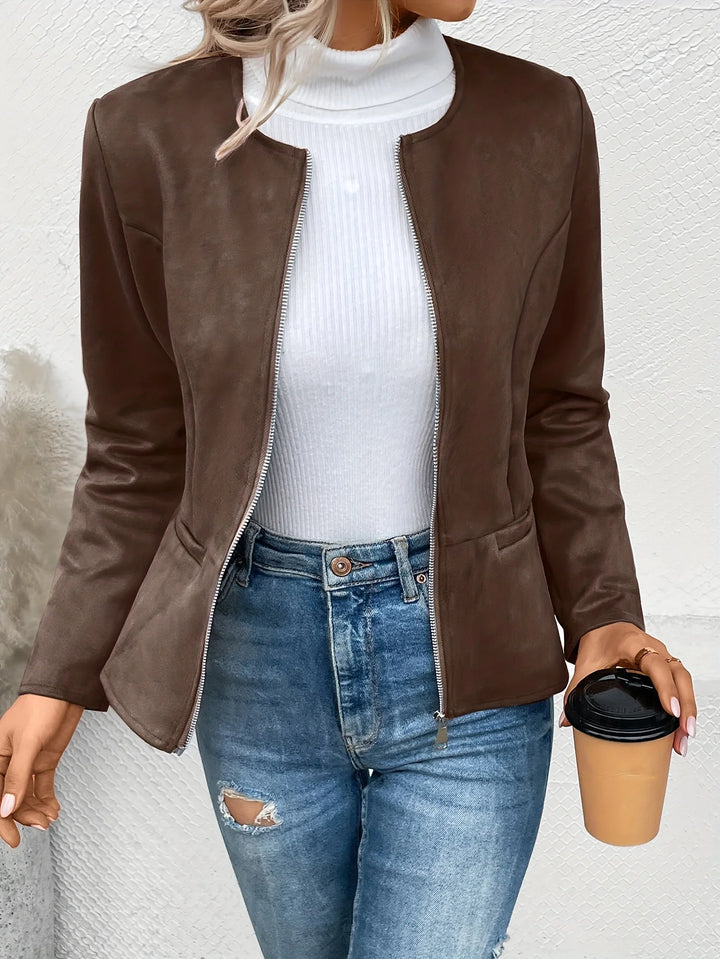 Damen Schlank Passform Übergangsjacke | Reißverschluss