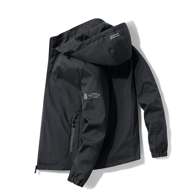 Herren Im Freien Windjacke mit Reißverschluss | Kapuze