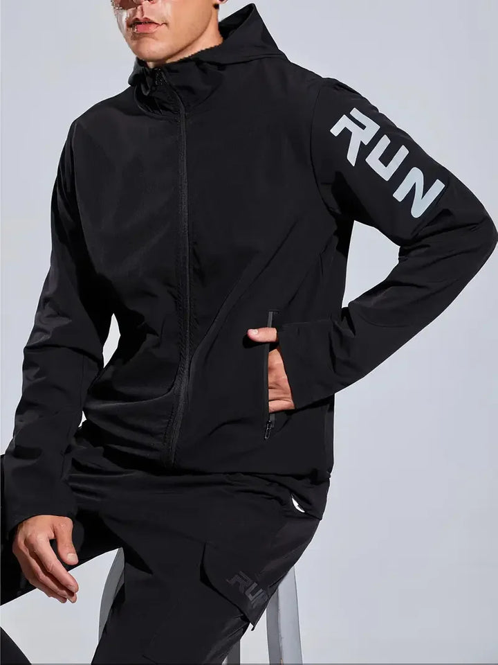 Herren Kapuze Freizeit Windjacke | Reißverschluss