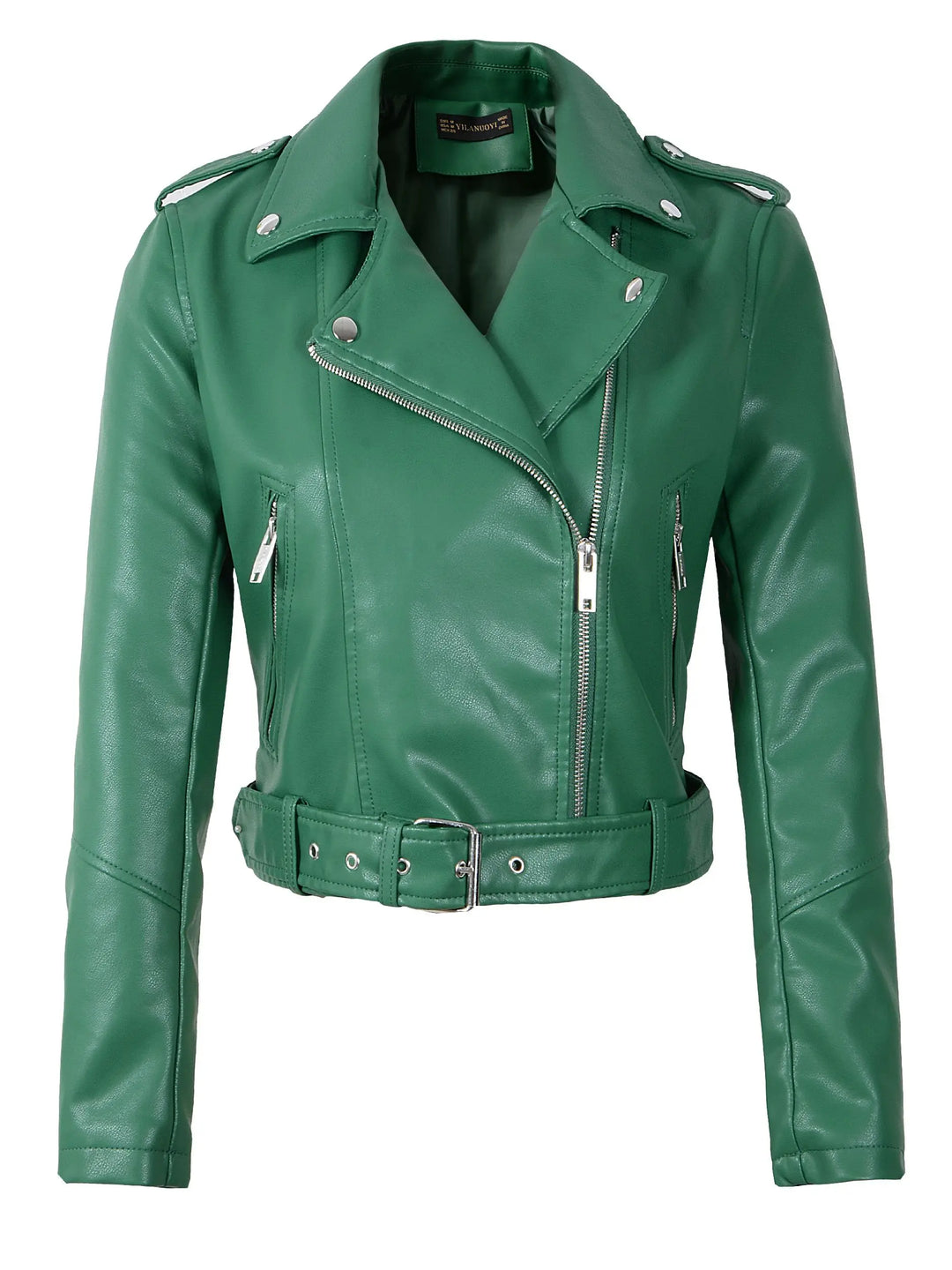 Bikerjacke mit Gürtel und Reißverschlüssen für Damen | Vielseitig