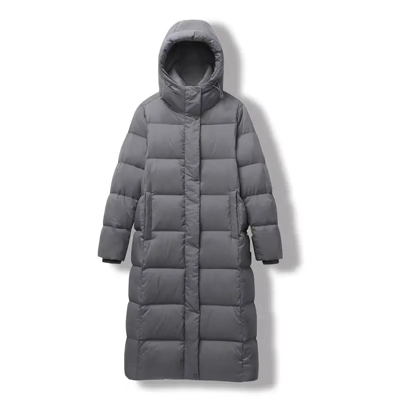 Lässige Winter jacke lang mit Kapuze für Damen | Zeitlos