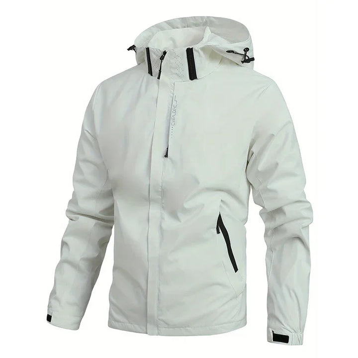 Regenjacke mit abnehmbarer Kapuze für Herren | Trendige