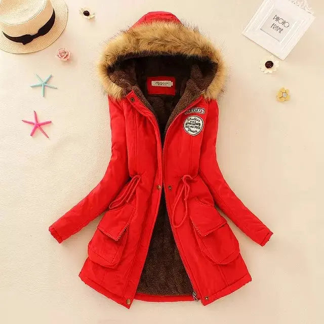Damen Warme Winterparka-Jacke | Kapuze