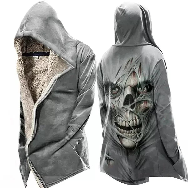Herren Warme Skelett Fleecejacke | Kapuze