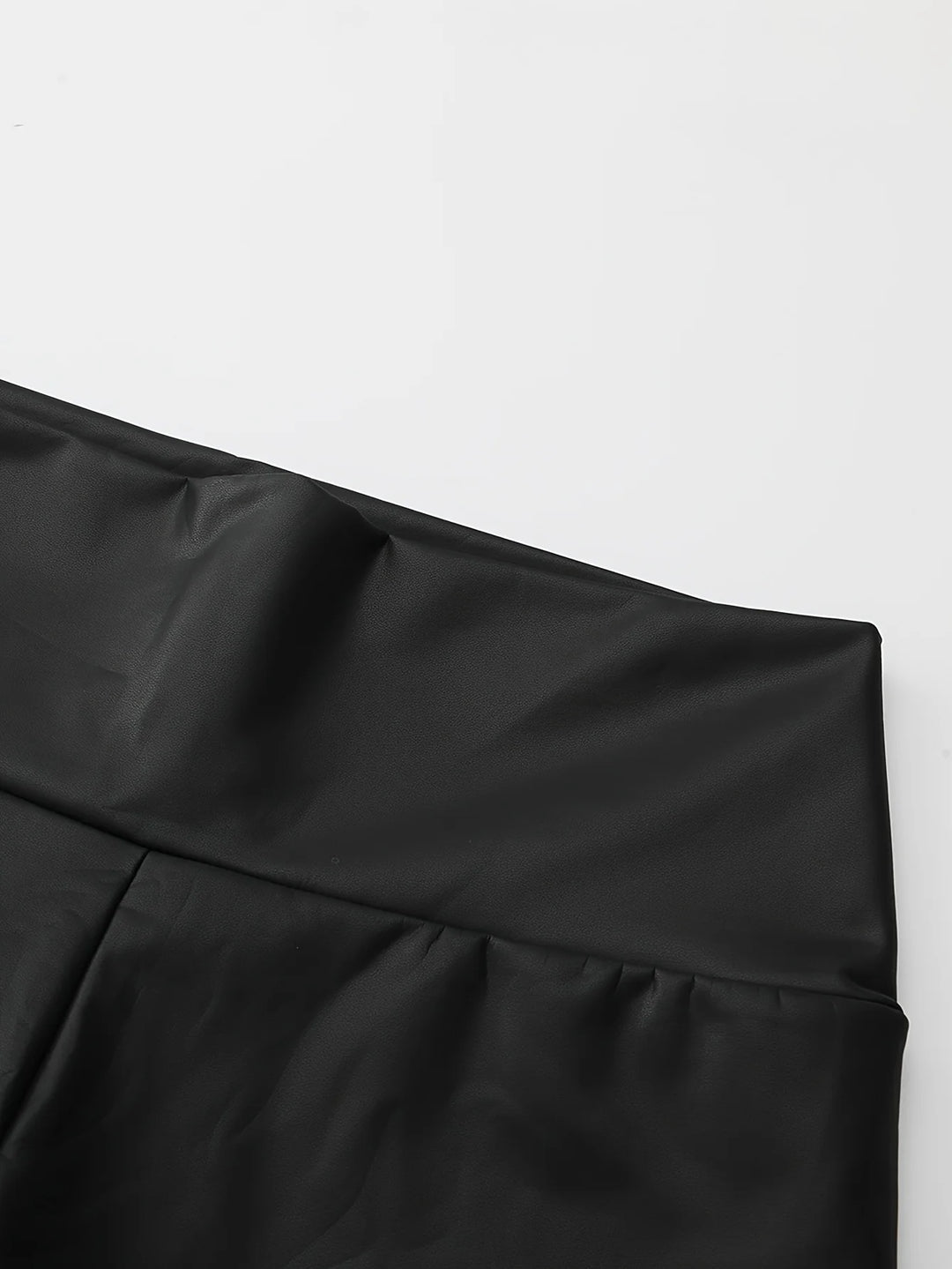 Elegante schwarze leggings im lederlook