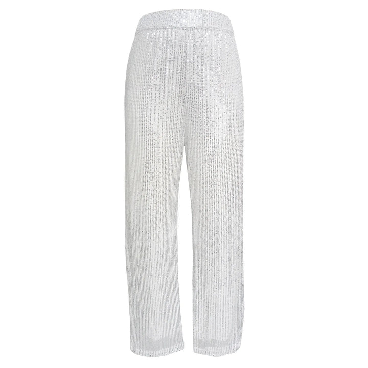 Funkelnde paillettenhose mit weitem bein