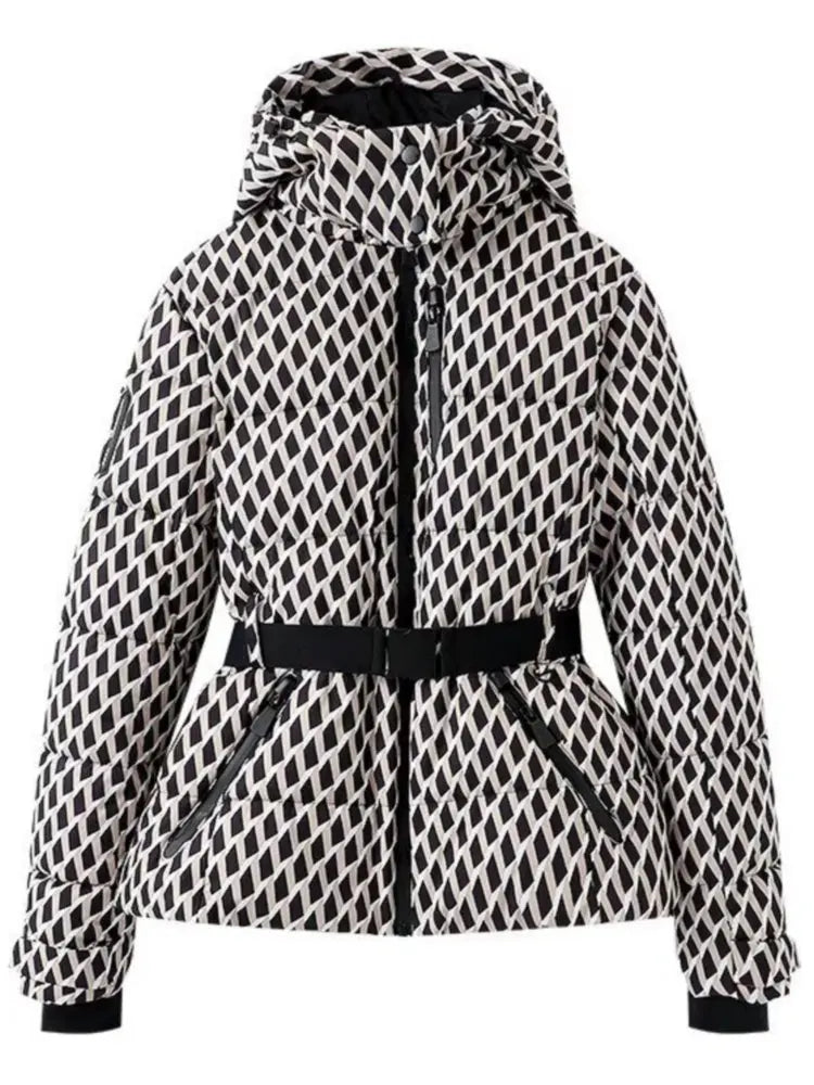 Gepolsterte Skijacke für Damen |  Mit Gürtel