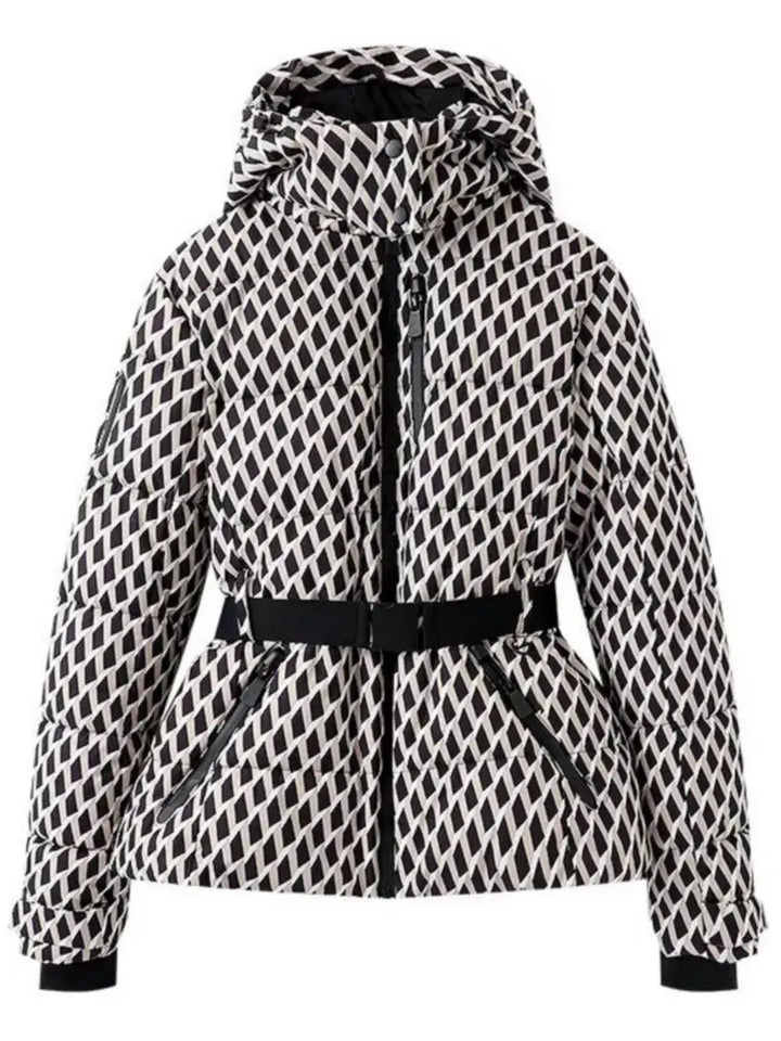 Gepolsterte Skijacke für Damen |  Mit Gürtel