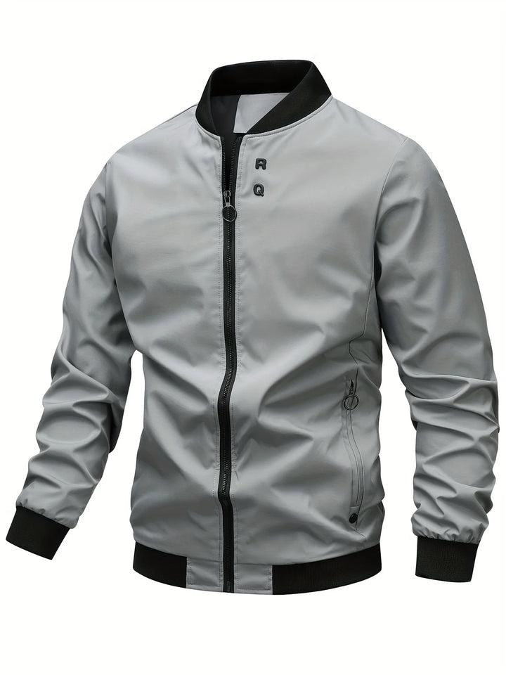 Herren übergangsjacke mit Stehkragen und Reißverschluss | Langarm